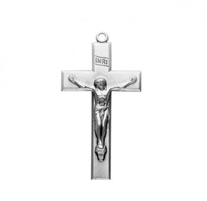 Beveled Edge Sterling Silver Crucifix