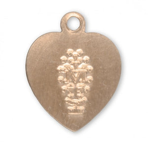 Madonna Petite Gold Over Sterling Silver Heart Shaped Miraculous Medal