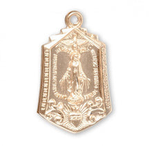 Load image into Gallery viewer, Blessed Mother Mary Gold Over Sterling Silver Miraculous Medal
