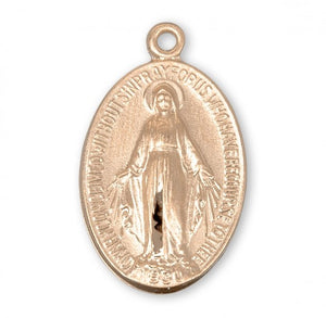 Virign Mary Gold Over Sterling Silver Miraculous Medal