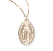 Load image into Gallery viewer, Oval Madonna Miraculous Medal Gold Over Sterling Silver
