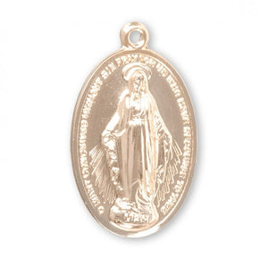 Oval Madonna Miraculous Medal Gold Over Sterling Silver