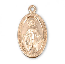 Load image into Gallery viewer, Madonna Gold Over Sterling Silver Oval Miraculous Medal
