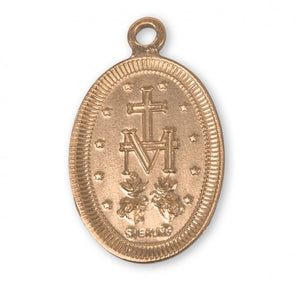 Traditional Miraculous Medal Gold Over Sterling Silver Oval