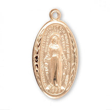 Load image into Gallery viewer, Virgin Mary Gold Over Sterling Silver Oval Miraculous Medal
