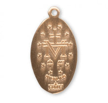 Load image into Gallery viewer, Virgin Mary Gold Over Sterling Silver Oval Miraculous Medal
