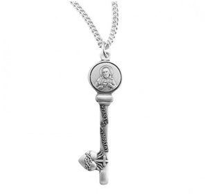 Jesus Hearts of Sympathy Sterling Silver Key