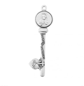 Sacred Heart Of Jesus Hearts of Sympathy Sterling Silver Key