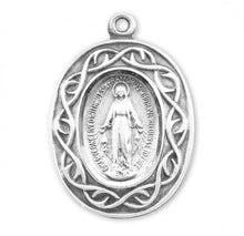 Load image into Gallery viewer, Miraculous Medal Oval Sterling Silver &quot;Crown of Thorns&quot; Medal
