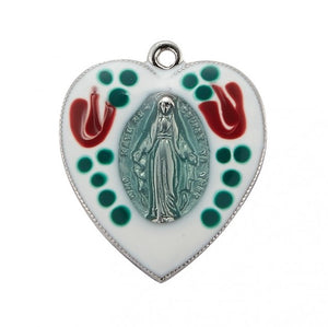 Sterling Silver Enameled Miraculous Medal