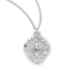 Sterling Silver Fancy Baroque Style Miraculous Medal