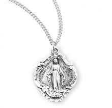 Load image into Gallery viewer, Sterling Silver Fancy Baroque Style Miraculous Medal
