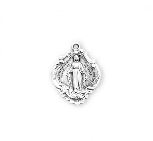 Sterling Silver Fancy Baroque Style Miraculous Medal