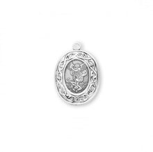 Load image into Gallery viewer, Saint Michael Oval Sterling Silver &quot;Crown of Thorns&quot; Medal
