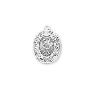 Saint Michael Oval Sterling Silver "Crown of Thorns" Medal