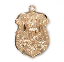 Load image into Gallery viewer, Saint Michael Gold Over Sterling Silver Badge Medal
