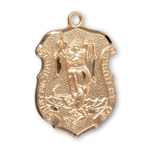 Saint Michael Gold Over Sterling Silver Badge Medal