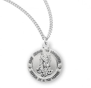 Saint Michael Round Sterling Silver Medal