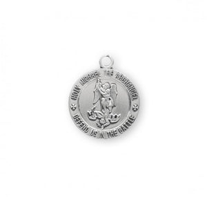 Saint Michael Round Sterling Silver Medal