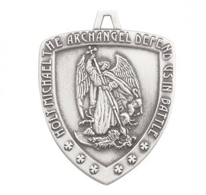 Saint Michael Sterling Silver Shield Medal