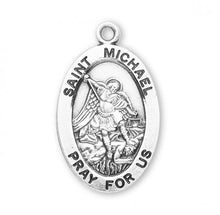 Load image into Gallery viewer, Patron Saint Michael Oval Sterling Silver Medal
