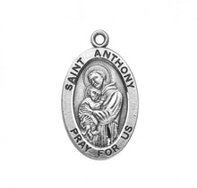 Load image into Gallery viewer, Patron Saint Anthony Oval Sterling Silver Medal
