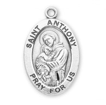 Load image into Gallery viewer, Patron Saint Anthony Oval Sterling Silver Medal
