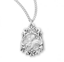 Load image into Gallery viewer, Saint Anthony Floral Bordered Sterling Silver Medal
