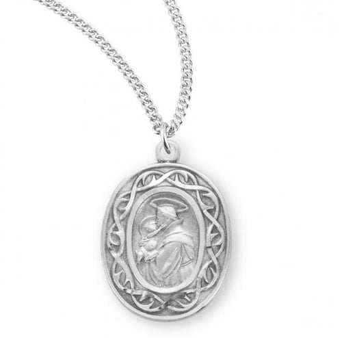 Saint Anthony Oval Sterling Silver 