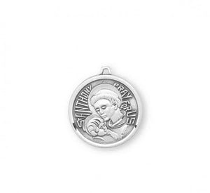 Saint Anthony Round Sterling Silver Medal