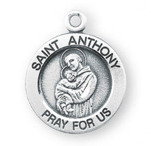 Load image into Gallery viewer, Saint Anthony Round Sterling Silver Medal
