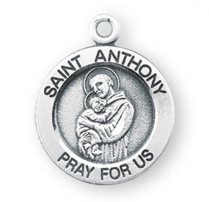 Saint Anthony Round Sterling Silver Medal