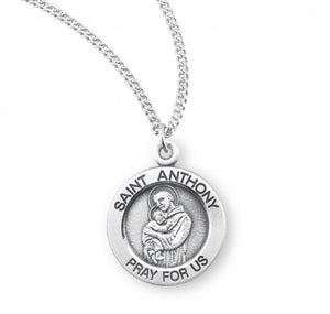 Saint Anthony Round Sterling Silver Medal