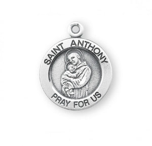 Saint Anthony Round Sterling Silver Medal