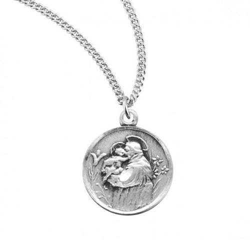 Saint Anthony Round Sterling Silver Medal