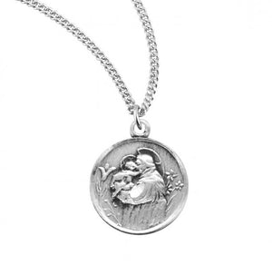 Saint Anthony Round Sterling Silver Medal