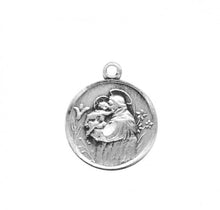 Load image into Gallery viewer, Saint Anthony Round Sterling Silver Medal
