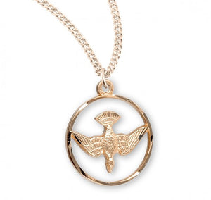 Holy Spirit Gold Over Sterling Silver Medal