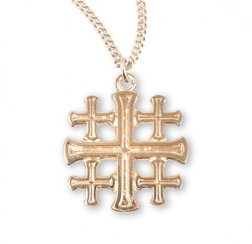 Gold Over Sterling Silver Jerusalem Cross