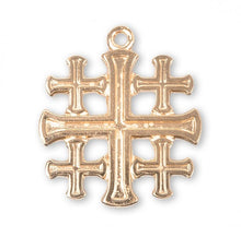 Load image into Gallery viewer, Gold Over Sterling Silver Jerusalem Cross
