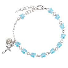 Load image into Gallery viewer, Aqua Butterfly Swarovski Crystal Rosary Bracelet
