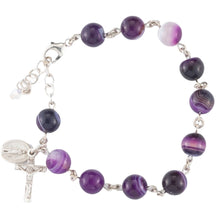 Load image into Gallery viewer,  Purple Agate Rosary Bracelet
