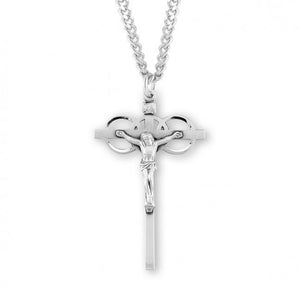 Three Ring Sterling Silver Wedding Crucifix 