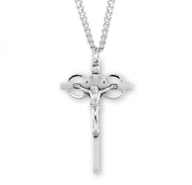 Three Ring Sterling Silver Wedding Crucifix 