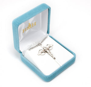 Sterling Silver Three Ring Wedding Crucifix