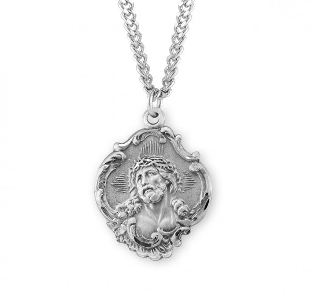 Sterling Silver Baroque Jesus Crown Of Thorns Pendant