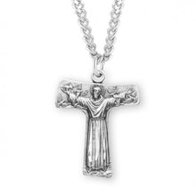 Load image into Gallery viewer, Saint Francis of Assisi Tau Sterling Silver Cross Medal
