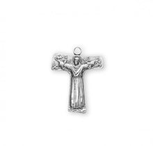 Load image into Gallery viewer, Saint Francis of Assisi Tau Sterling Silver Cross Medal
