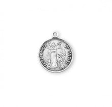 Load image into Gallery viewer, Sterling Silver Saint Francis of Assisi Round Medal Pendant
