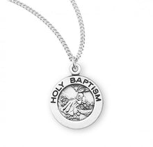 Load image into Gallery viewer, Sterling Silver Baby Holy Baptism Round Medal
